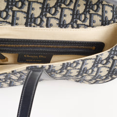 Christian Dior Medium Oblique Saddle Bag Navy