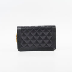 Chanel Caviar Boy Wallet on Chain WOC Black