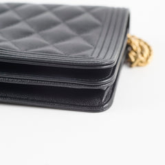 Chanel Caviar Boy Wallet on Chain WOC Black