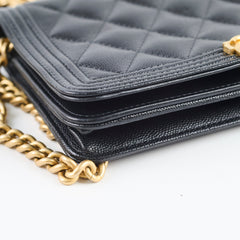 Chanel Caviar Boy Wallet on Chain WOC Black
