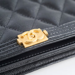 Chanel Caviar Boy Wallet on Chain WOC Black