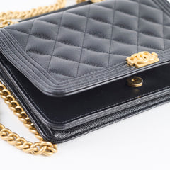 Chanel Caviar Boy Wallet on Chain WOC Black
