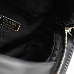 Prada Triangle Leather Black Crossbody Bag