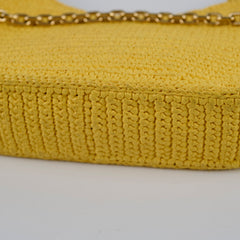 Prada Re-edition Raffia Cross Body Bag Yellow