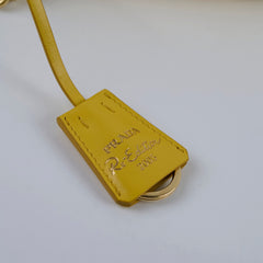 Prada Re-edition Raffia Cross Body Bag Yellow