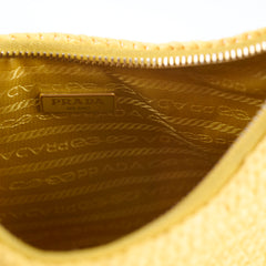 Prada Re-edition Raffia Cross Body Bag Yellow