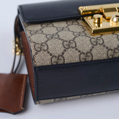Gucci GG Surpreme Padlock Bag Black/Brown