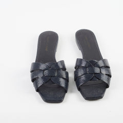Saint Laurent Tribute Sandals Deep Ocean Size 37.5