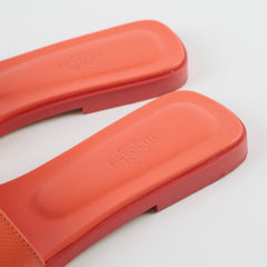 Hermes Oran Sandal Epsom Orange Size 39.5