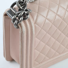 Chanel Boy Old Medium Lambskin Light Pink