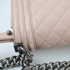 Chanel Boy Old Medium Lambskin Light Pink