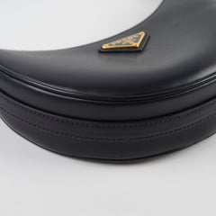 Prada Arqué Leather Shoulder Bag Small Black