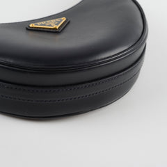 Prada Arqué Leather Shoulder Bag Small Black