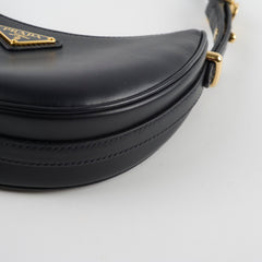 Prada Arqué Leather Shoulder Bag Small Black