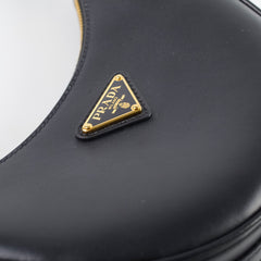 Prada Arqué Leather Shoulder Bag Small Black