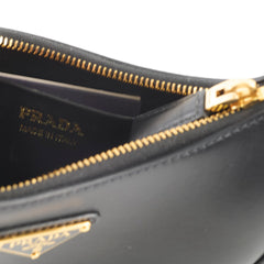 Prada Arqué Leather Shoulder Bag Small Black