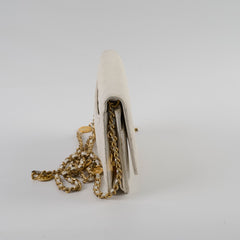 Chanel Caviar Wallet On Chain WOC White/Cream Microchip