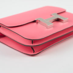 Hermes Mini Constance 18 Rose Azalee Evercolour C Satmp