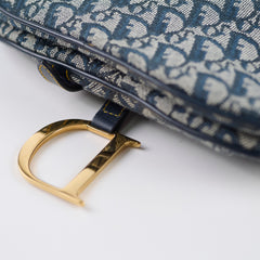 Christian Dior Vintage Saddle Bag Navy