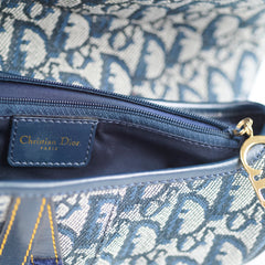 Christian Dior Vintage Saddle Bag Navy