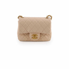 Chanel Pearl Crush Mini Square Classic Flap Beige