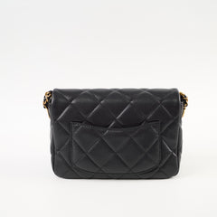 Chanel 22A Mini Flap bag with Gold Coins Double Chain Strap (microchip)