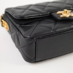 Chanel 22A Mini Flap bag with Gold Coins Double Chain Strap (microchip)