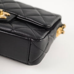 Chanel 22A Mini Flap bag with Gold Coins Double Chain Strap (microchip)