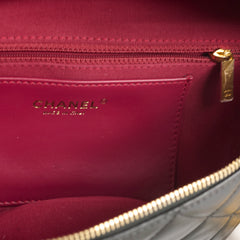 Chanel Lambskin Gold Chain Crossbody Bag Black Microchip