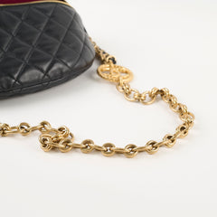Chanel Lambskin Gold Chain Crossbody Bag Black Microchip