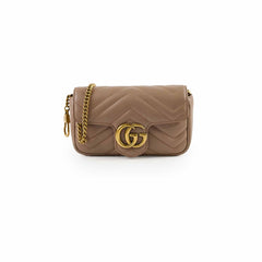 Gucci GG Supermini Marmont Matelasse Beige / Dusty Pink