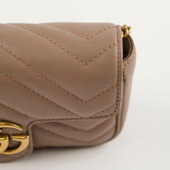 Gucci GG Supermini Marmont Matelasse Beige / Dusty Pink