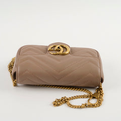 Gucci GG Supermini Marmont Matelasse Beige / Dusty Pink