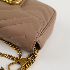 Gucci GG Supermini Marmont Matelasse Beige / Dusty Pink