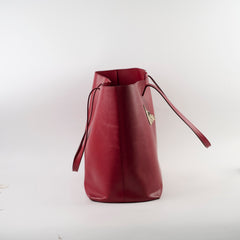 Fendi Monster Eye Leather Tote Red