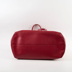 Fendi Monster Eye Leather Tote Red