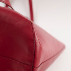 Fendi Monster Eye Leather Tote Red