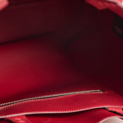 Fendi Monster Eye Leather Tote Red