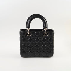 Christian Dior Small Lady Dior Black Lambskin