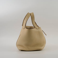 Hermes Picotin 18 (Original Version) Light Beige Stamp Square L