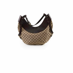 Gucci GG Canvas Half Moon Bag Brown