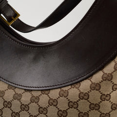 Gucci GG Canvas Half Moon Bag Brown