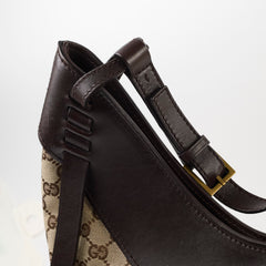 Gucci GG Canvas Half Moon Bag Brown