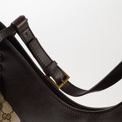 Gucci GG Canvas Half Moon Bag Brown