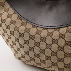 Gucci GG Canvas Half Moon Bag Brown