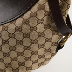 Gucci GG Canvas Half Moon Bag Brown