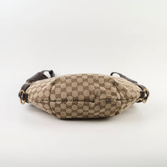 Gucci GG Canvas Half Moon Bag Brown