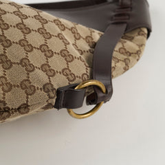 Gucci GG Canvas Half Moon Bag Brown