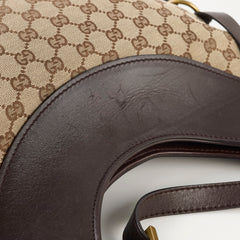 Gucci GG Canvas Half Moon Bag Brown