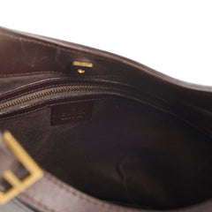 Gucci GG Canvas Half Moon Bag Brown